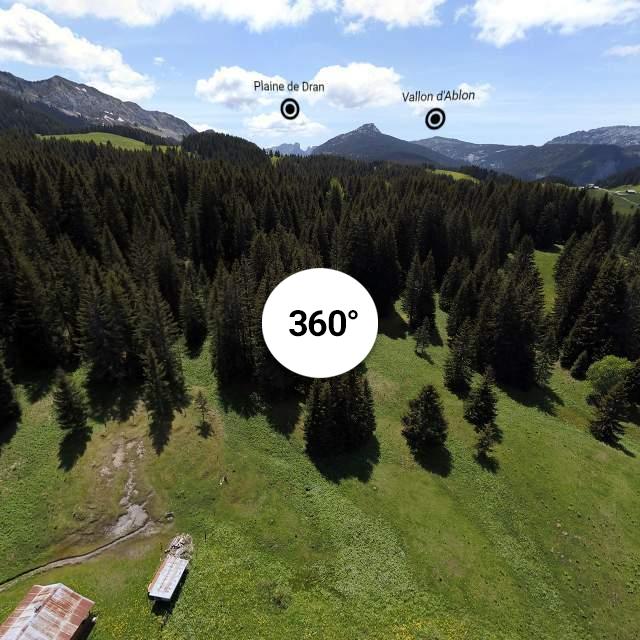 Vue 360° drone - Plateau des Glières
