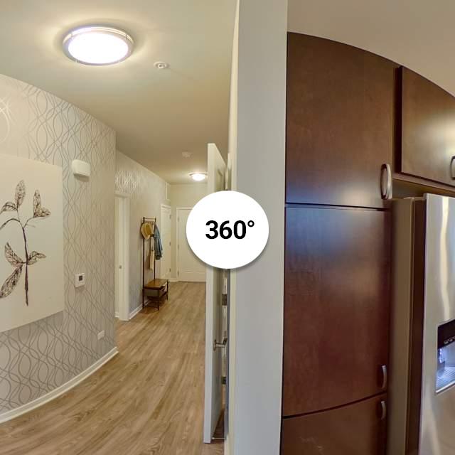 Kitchen and Hallway Seasons at Romeoville Floor Plan 2A 2B2BA