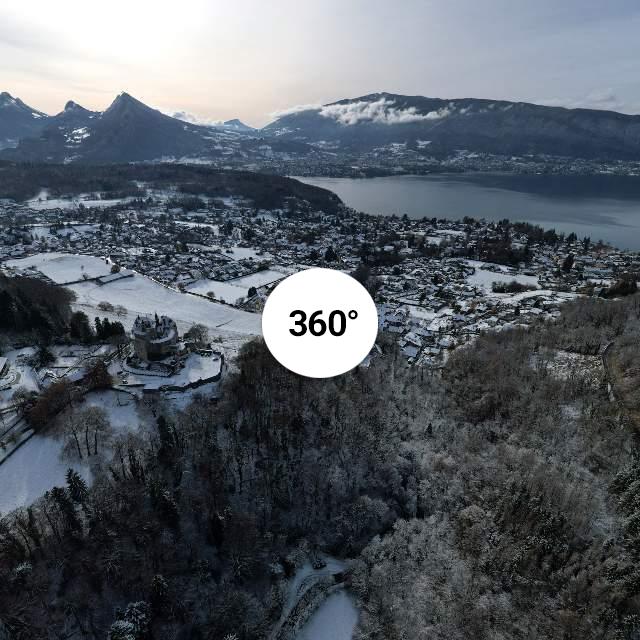 Vue 360° drone - Château de Menthon-Saint-Bernard
