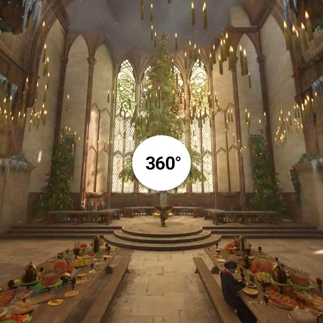 Hogwarts Legacy Great Hall with Christmas decorations Cre...