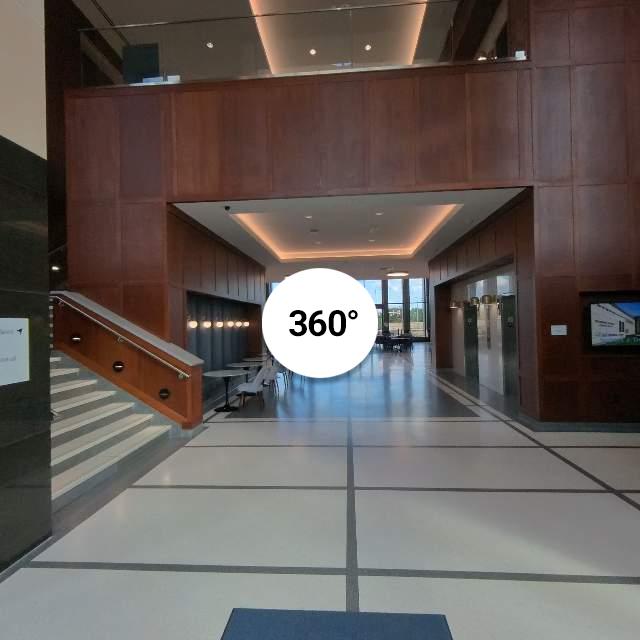 Farley Tower (Main Entrance) and north commons. First floor, m...