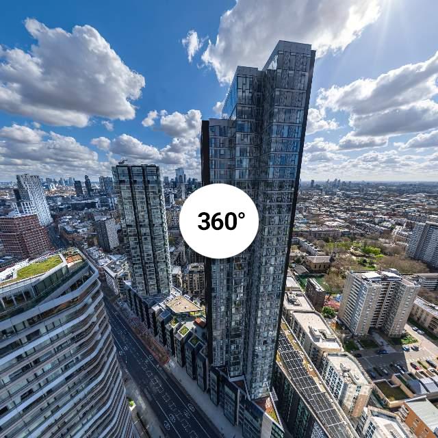City Road, London, UK. 360 aerial shot in between Carrara T...