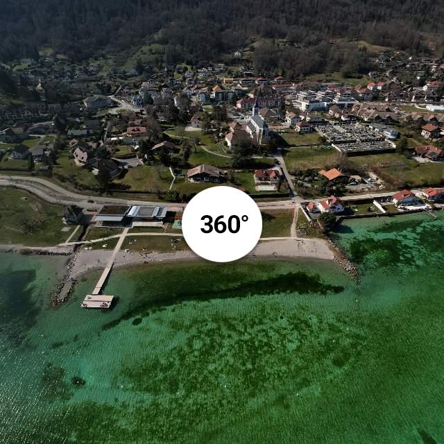 Vue 360° drone - Plage de Sévrier